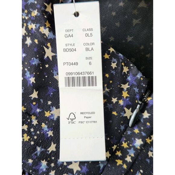 NWT J Crew Ruffle Back Silk Dress in Starry Sky Print Navy sz 6 Maxi Slip Summer - Picture 11 of 14